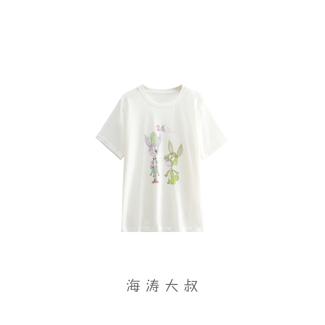 【海涛大叔】「梦幻乐园」Z贝贝同款减龄百搭棉麻感短袖