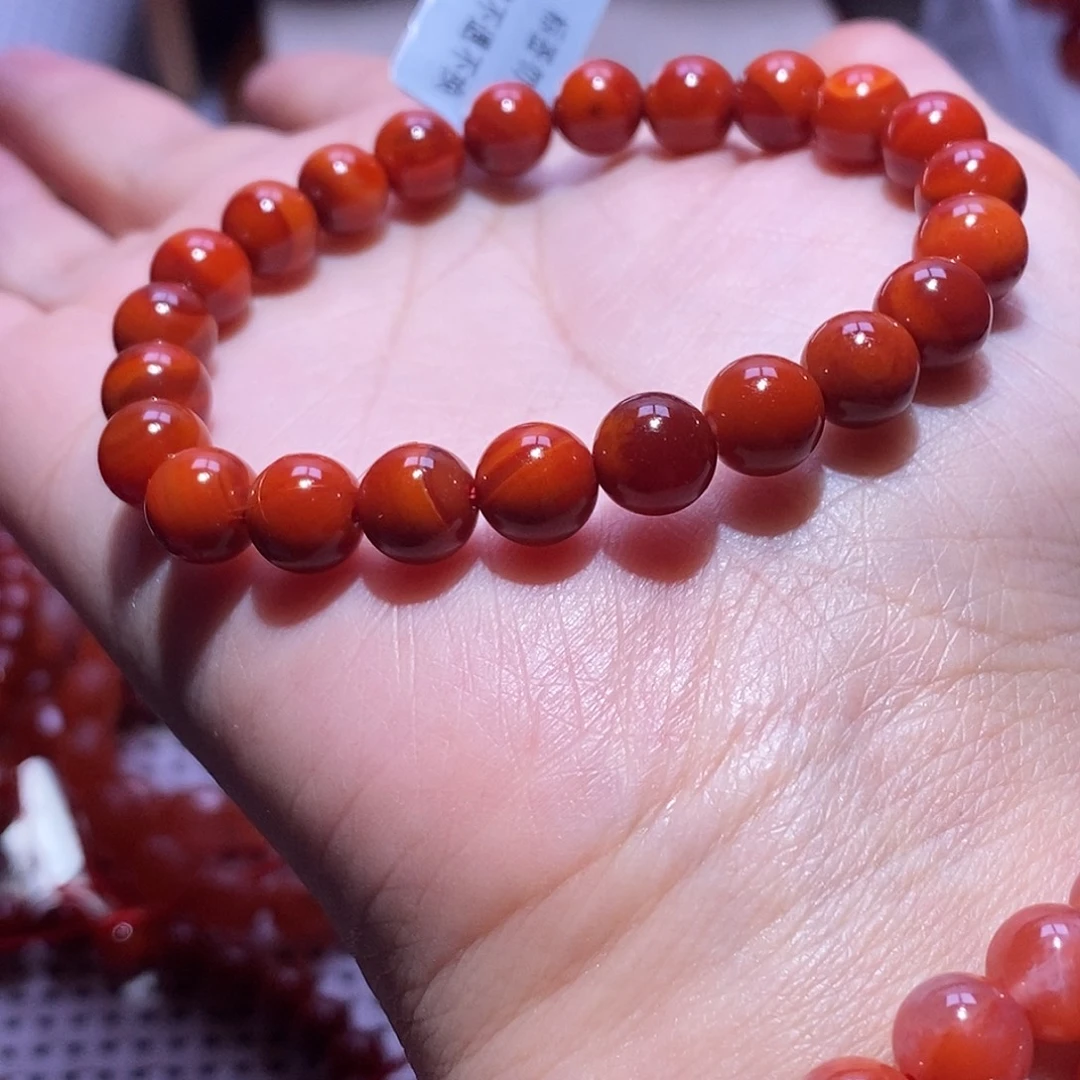 南红玛瑙未镶嵌手串卡8