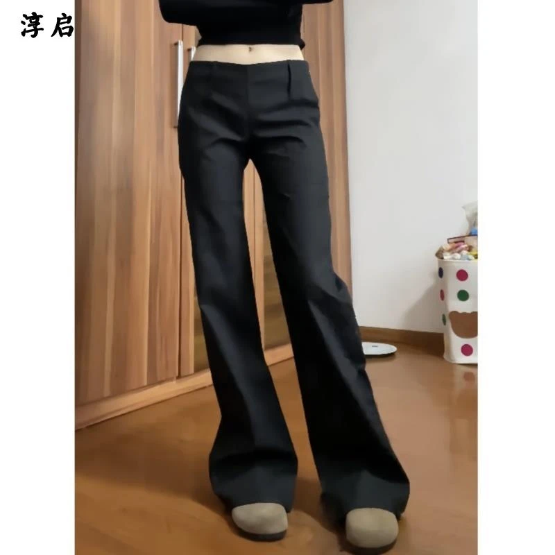 淳启时尚微喇叭裤女长裤装夏季新款高级感低腰显瘦垂感休闲西装裤