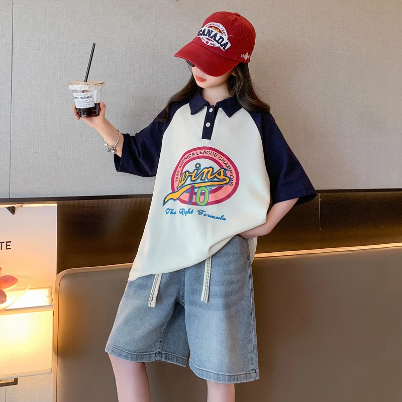 女童夏季牛仔短裤2025新款时髦洋气休闲裤韩范女大童时尚百搭短裤