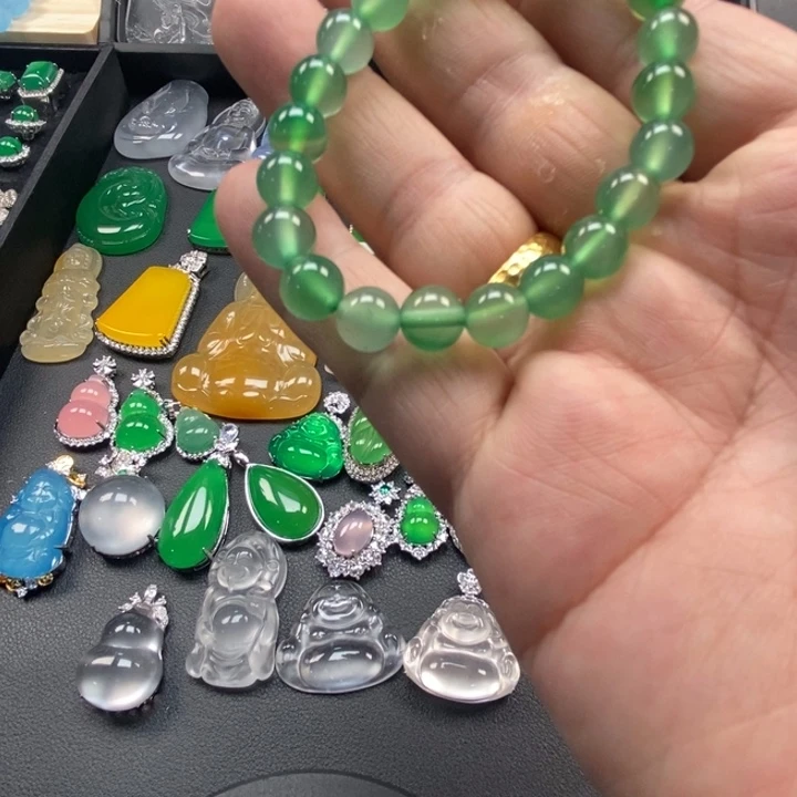 玛瑙/玉髓合金手链缅甸纯天然a货手串