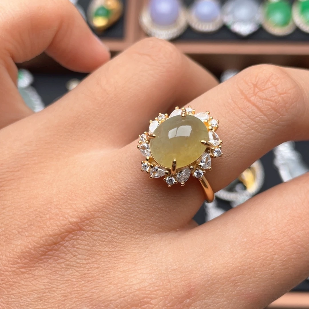 翡翠银S925镶嵌戒指11111