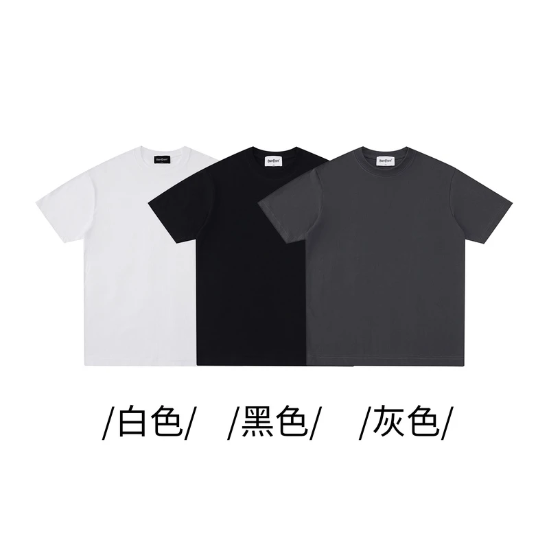 260g重磅基础纯色短袖索罗娜面料男女同款T恤