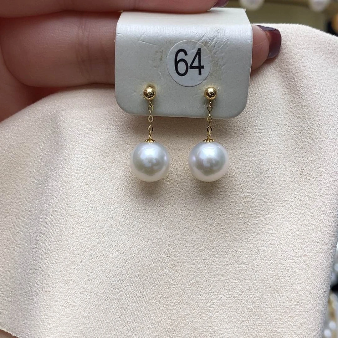 淡水珍珠耳饰18K金镶嵌