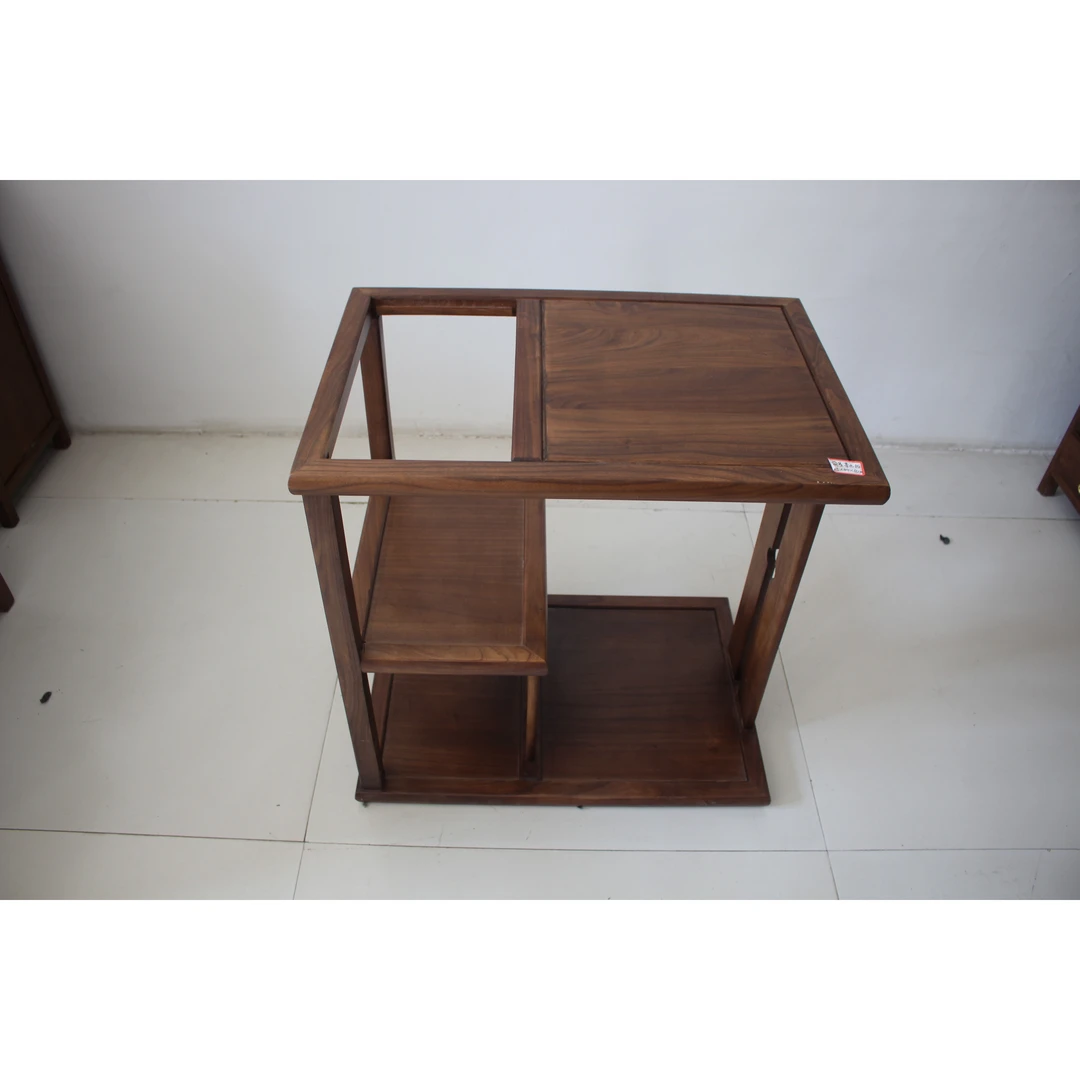 【堂宋专营】简易小茶台艺术风小型仿古中式榆木家用带储物烧水一