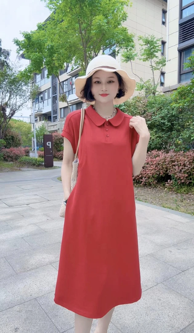 2025年连衣裙夏季新款韩版休闲时尚简约洋气百搭显瘦t恤裙子9909