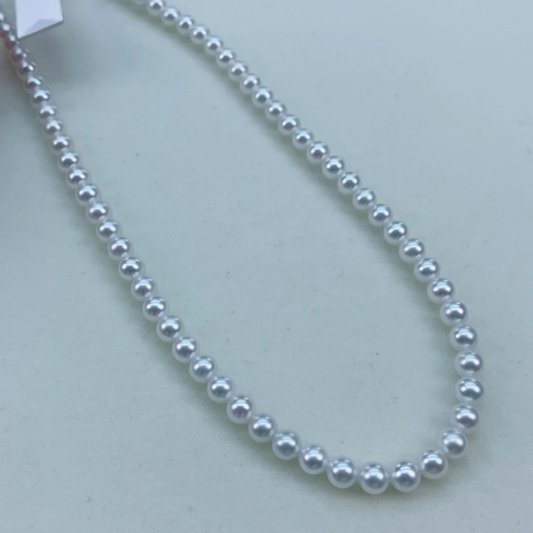 银S925镶嵌淡水珍珠项链5/5.5极强光银蓝光几乎无暇