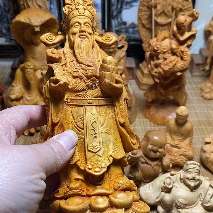 柏木（崖柏）卧*财神摆件