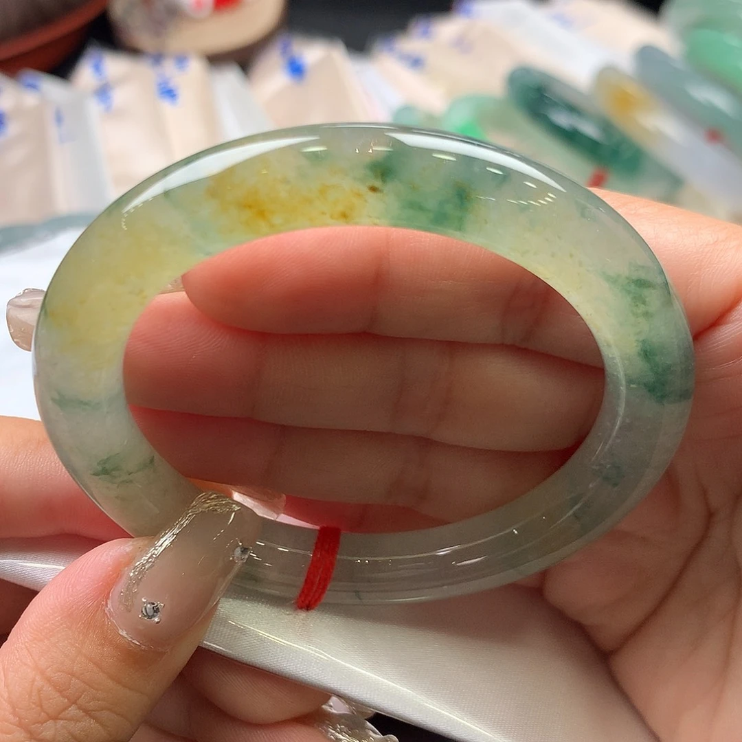 未镶嵌手镯翡翠53.6圆条