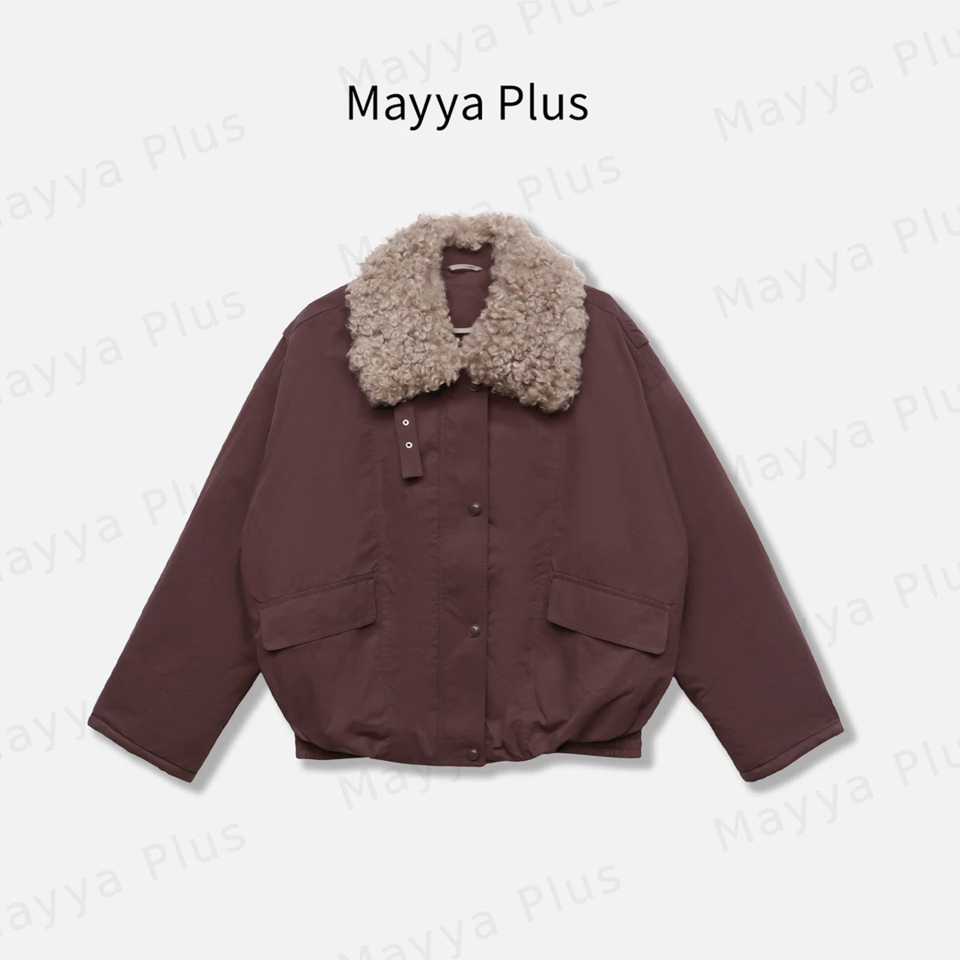 【海德公园】Mayya Plus麦芽定制气质显瘦毛茸茸棉衣32547907