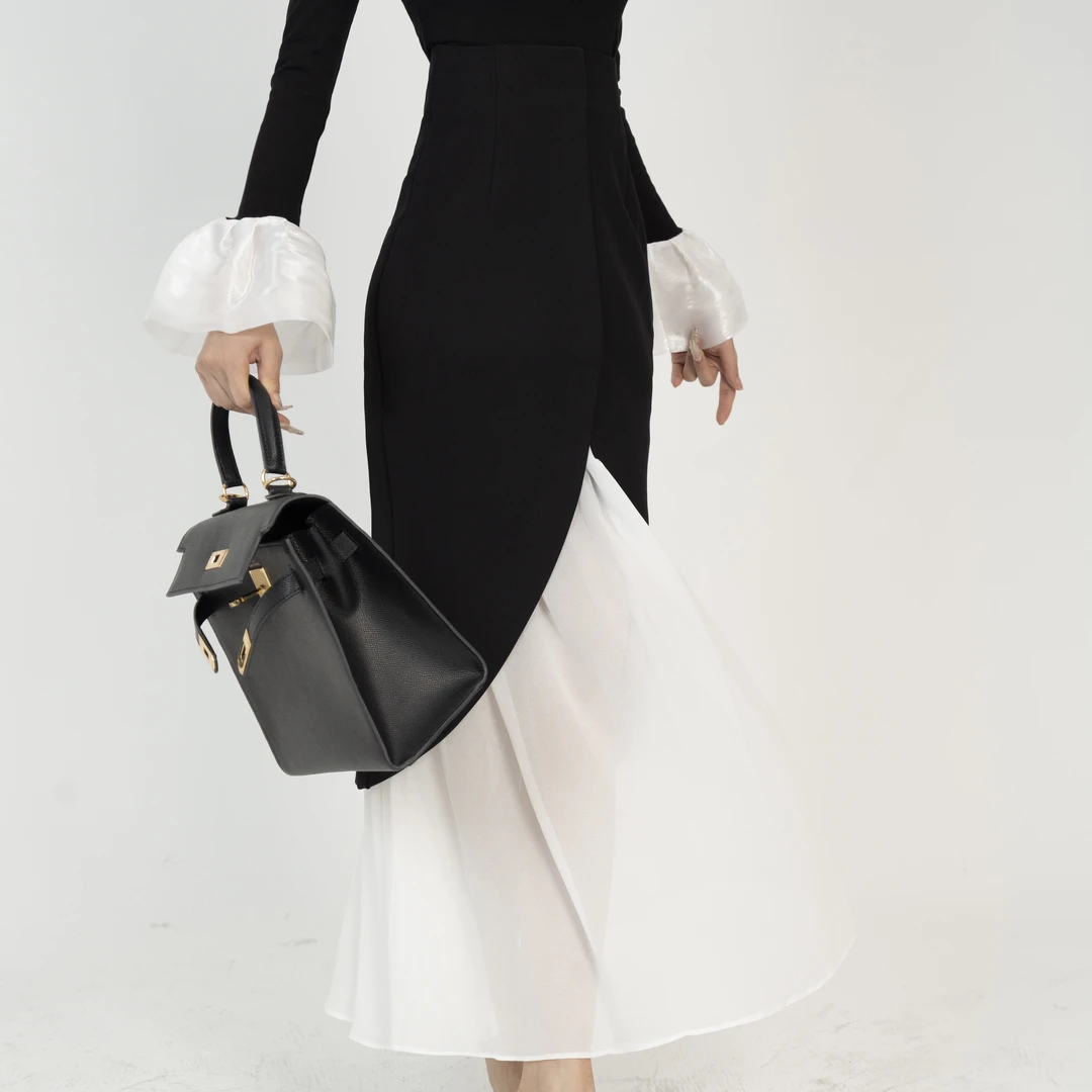 【MD设计师品牌】2025秋季新款时尚休闲包臀黑色气质百搭高腰半身裙