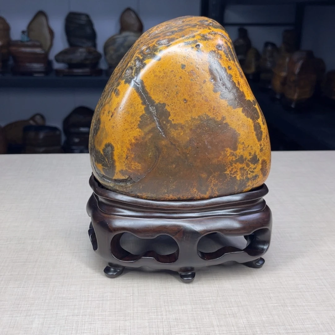 石材广西大化彩玉石配底座