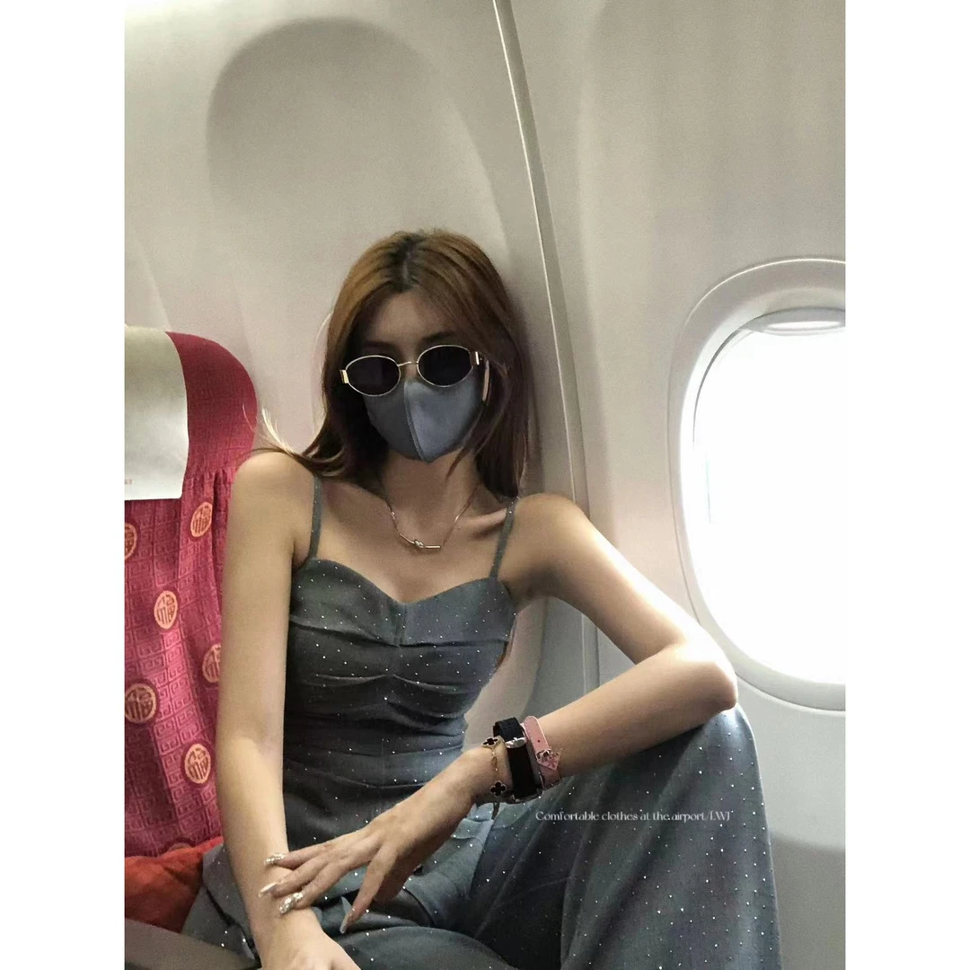 LI婉君【银色星河吊带】烫钻辣妹短款抹胸中式上衣LWJ24B2TZ1232