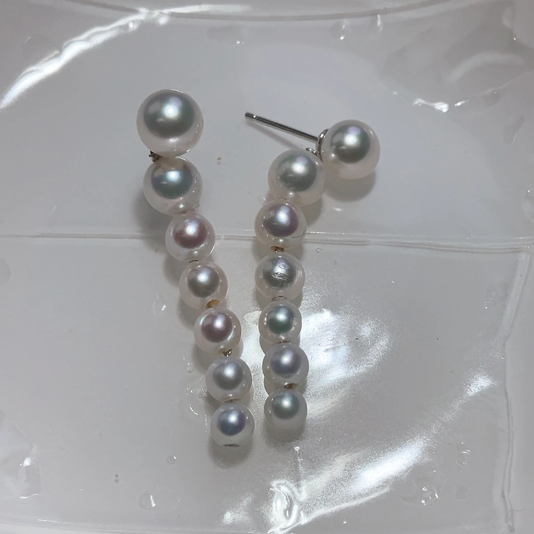 淡水珍珠耳饰银S925镶嵌2