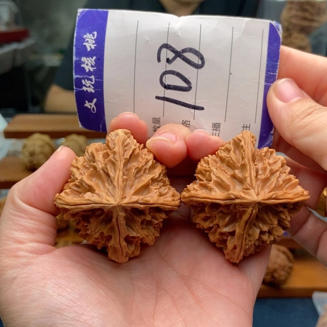 文玩核桃把件49四棱