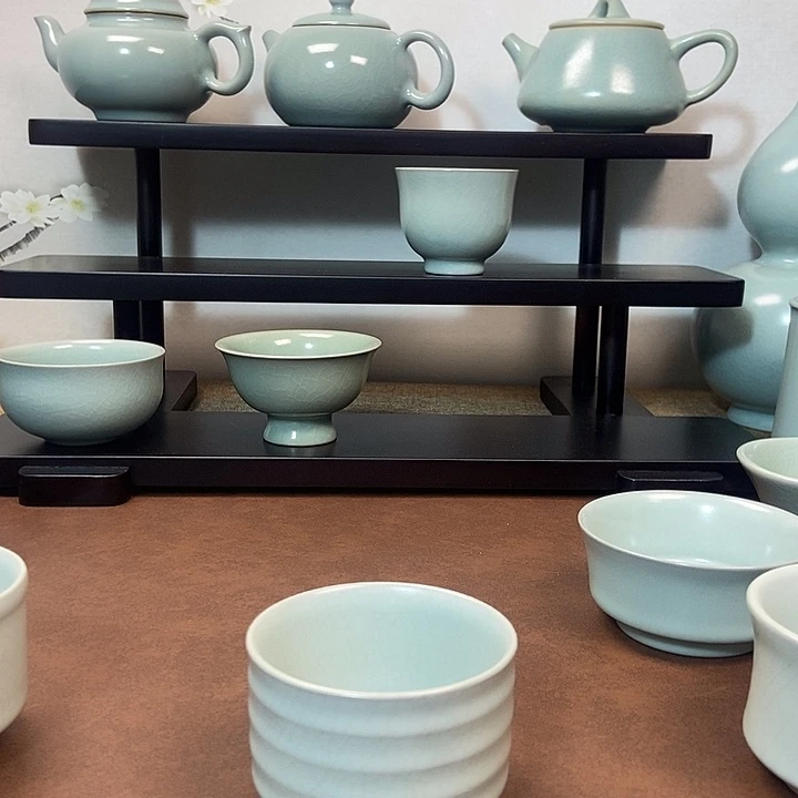 哦***豁直播间福利月白玄纹杯