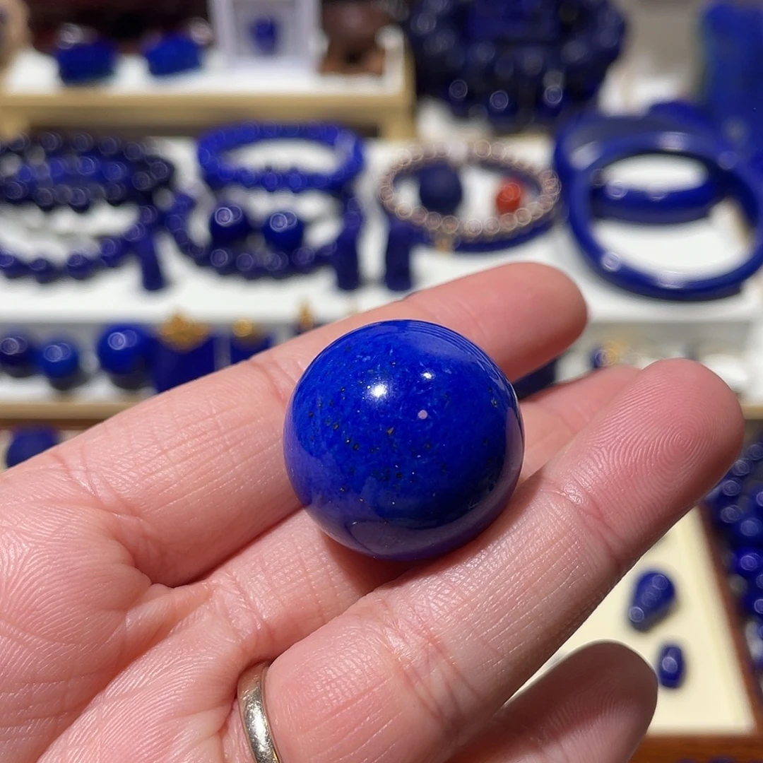 余***成青金石未镶嵌25mm精品单珠