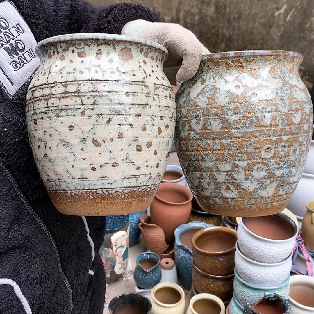 紫砂花盆大瑕疵口17高21