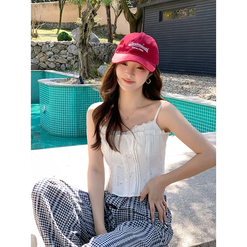 梅子熟了 法式纯欲风立体蕾丝提花吊带女春季设计感小众打底背心