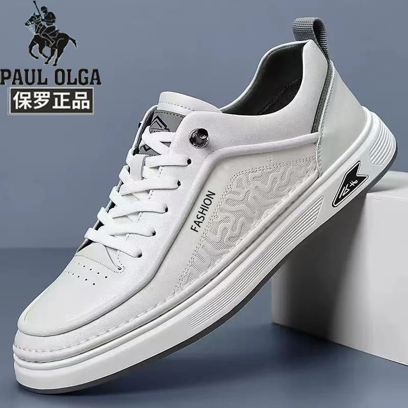 保罗正品男款板鞋时尚百搭休闲韩版小白鞋低跟夏季透气时尚休闲鞋
