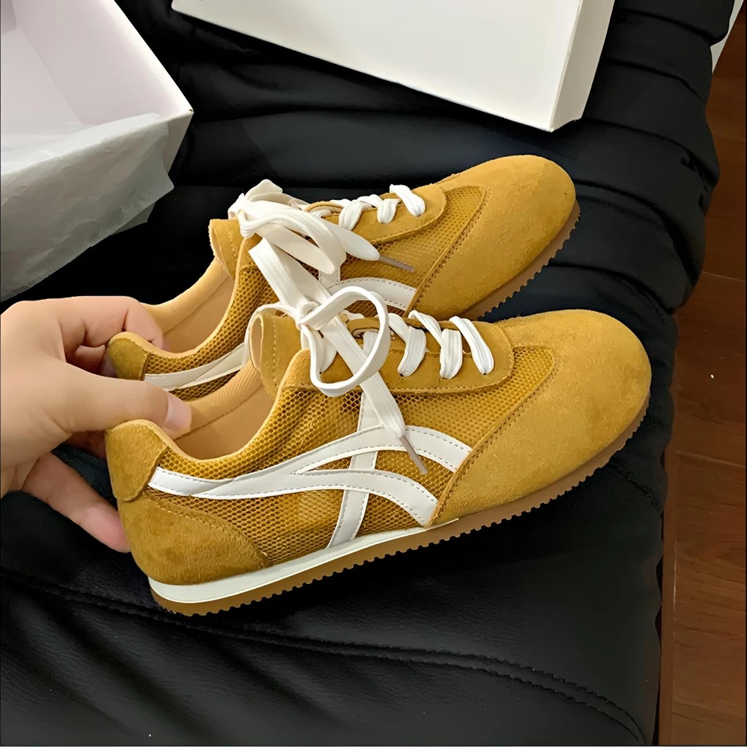 轻便软底平底阿甘鞋2025新款小白鞋板鞋女休闲运动复古德训鞋女款