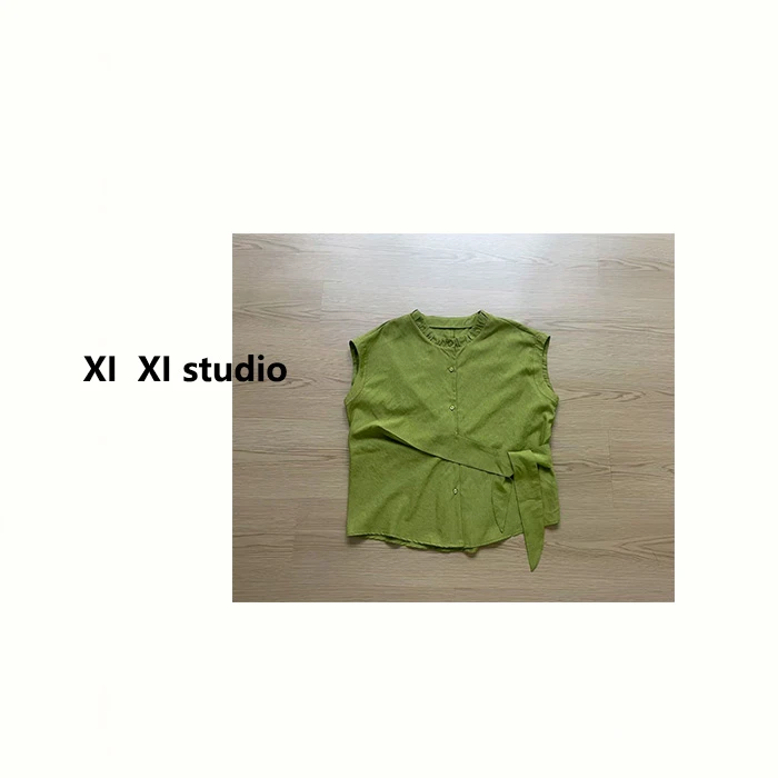 【汐汐女装】小个子定制不规则侧绑带显瘦百搭小衫 Z7268