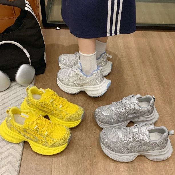 运动鞋满钻老爹鞋嬉皮部落风欧若假日风001透气ins厚底女鞋百搭