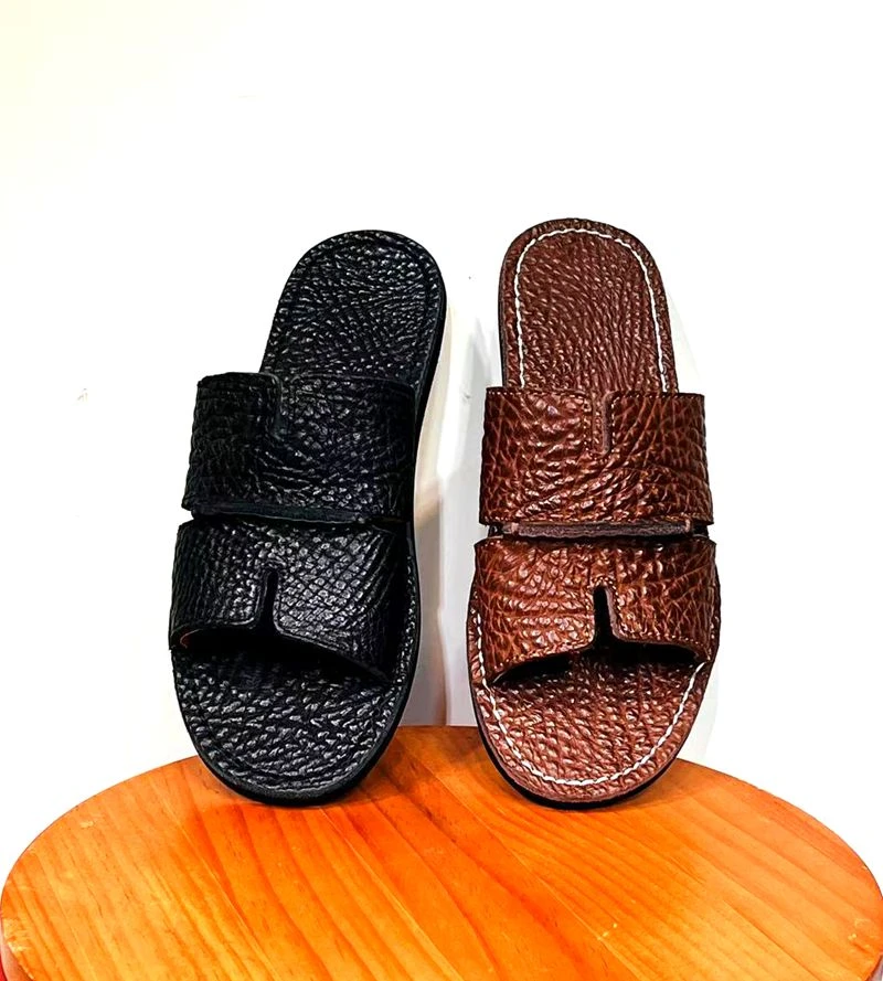 真皮外穿男士拖鞋沙滩鞋男士夏季凉鞋时尚情侣厚底皮凉鞋
