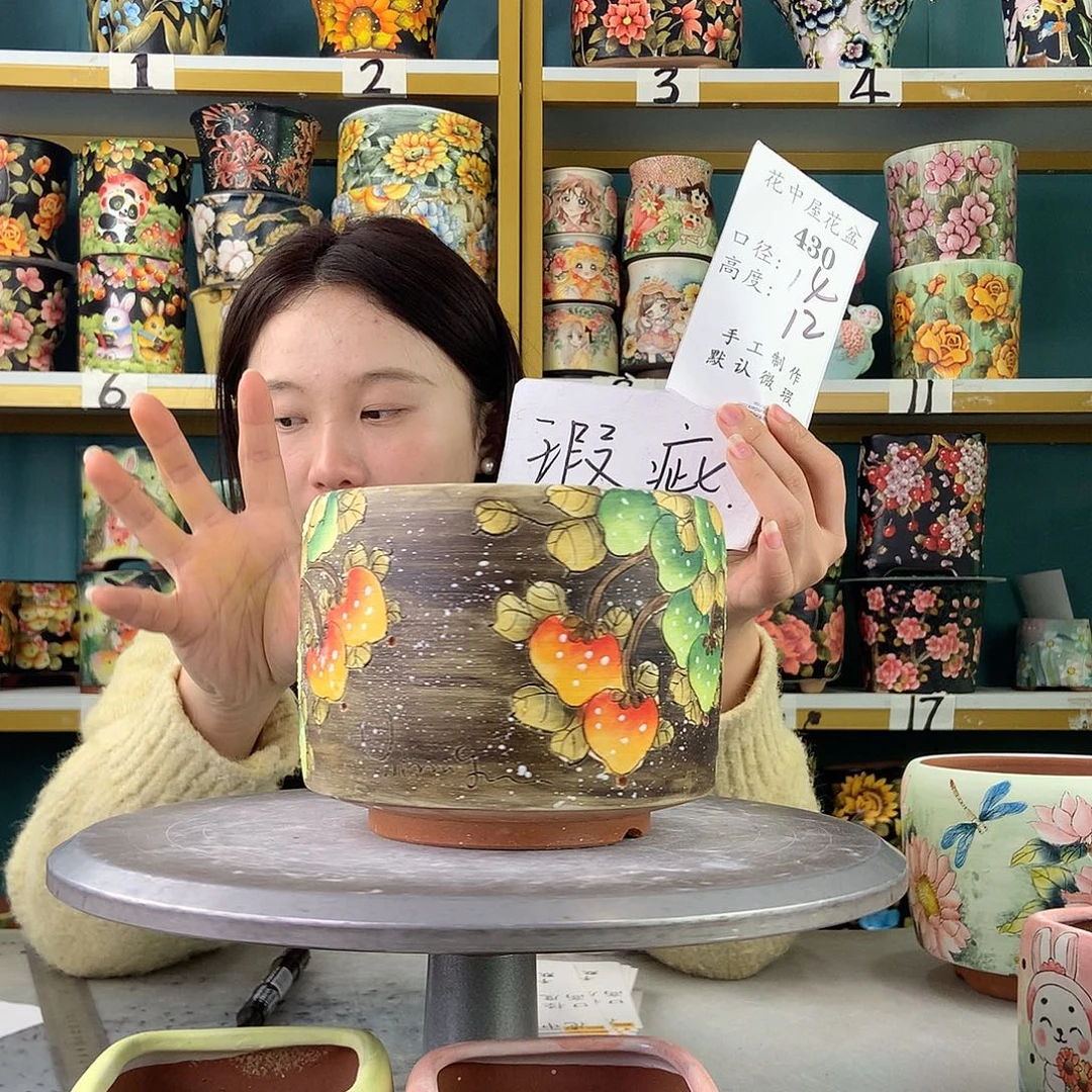 陶景德镇手工花盆430