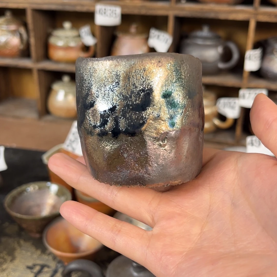 摆件望**球柴烧茶器主人杯