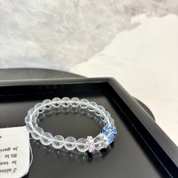 铜合金仿水晶手镯 铜合金仿水晶手链 三色圆形透明zz手链SL2000