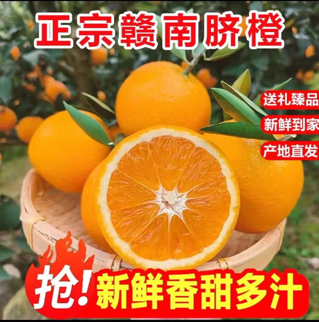 【赣南脐橙】5斤正宗江西赣南脐橙当季新鲜水果甜脐橙现摘手剥橙子