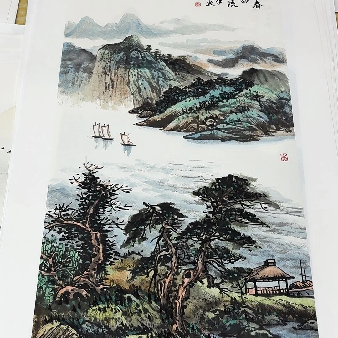 国画三尺整纸手绘作品