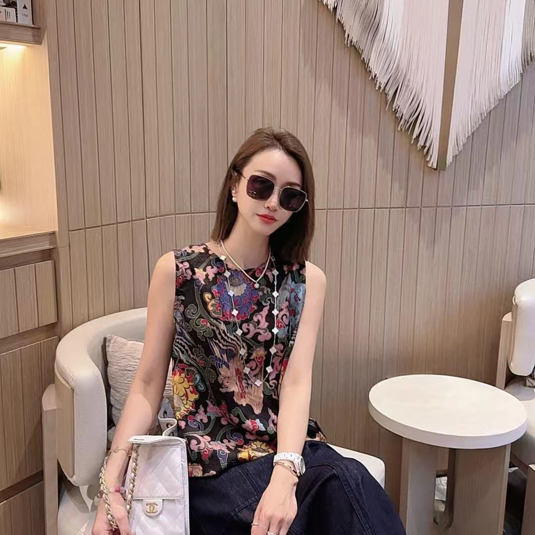 熙薇【古韵华彩】2025夏季新款人-丝香云纱提花新中式马甲马甲H2724