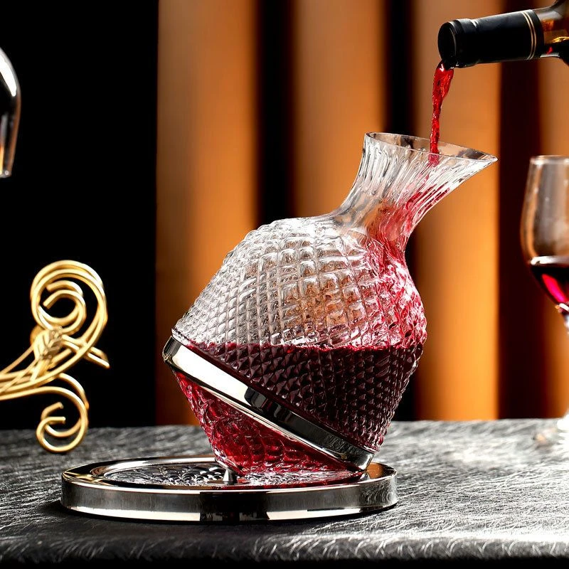 新疆包邮醒酒器红酒杯子水晶玻璃快速陀螺旋转不倒翁套装家用