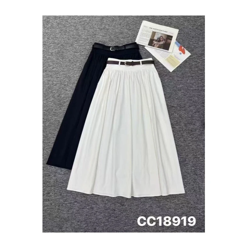 D31598南油爆款气质显瘦长款百褶半身裙