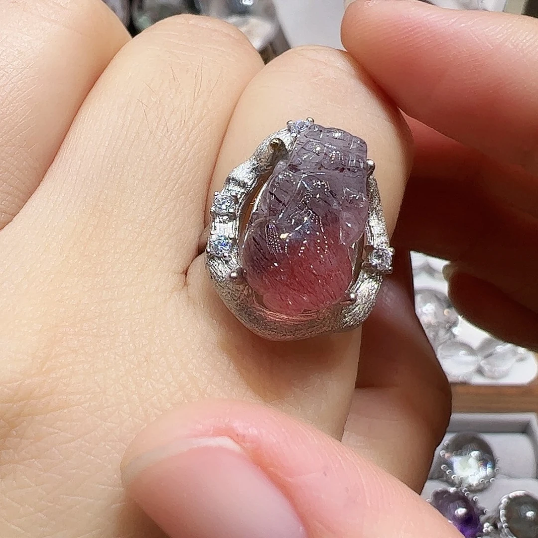 银S925镶嵌珠宝半成品水晶