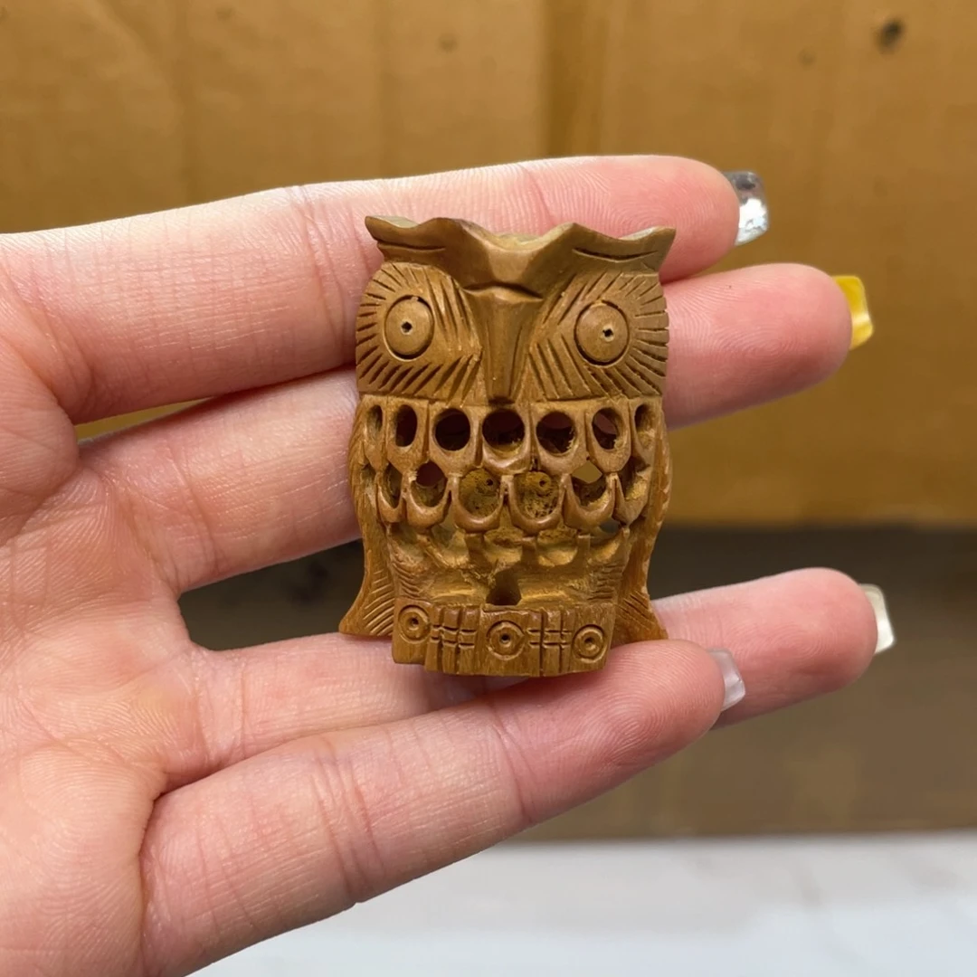 檀香木老山檀猫头鹰