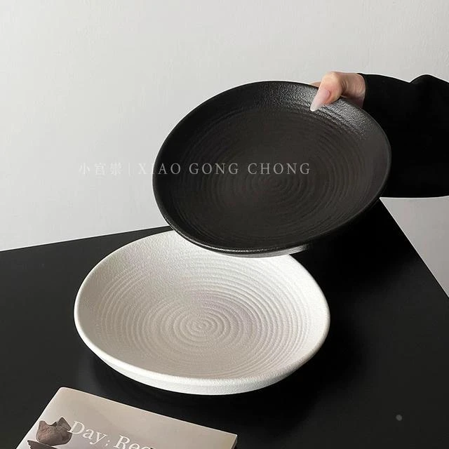 高级感纯色陶瓷盘家用轻奢意面盘牛排盘特别好看西餐盘菜盘沙拉盘