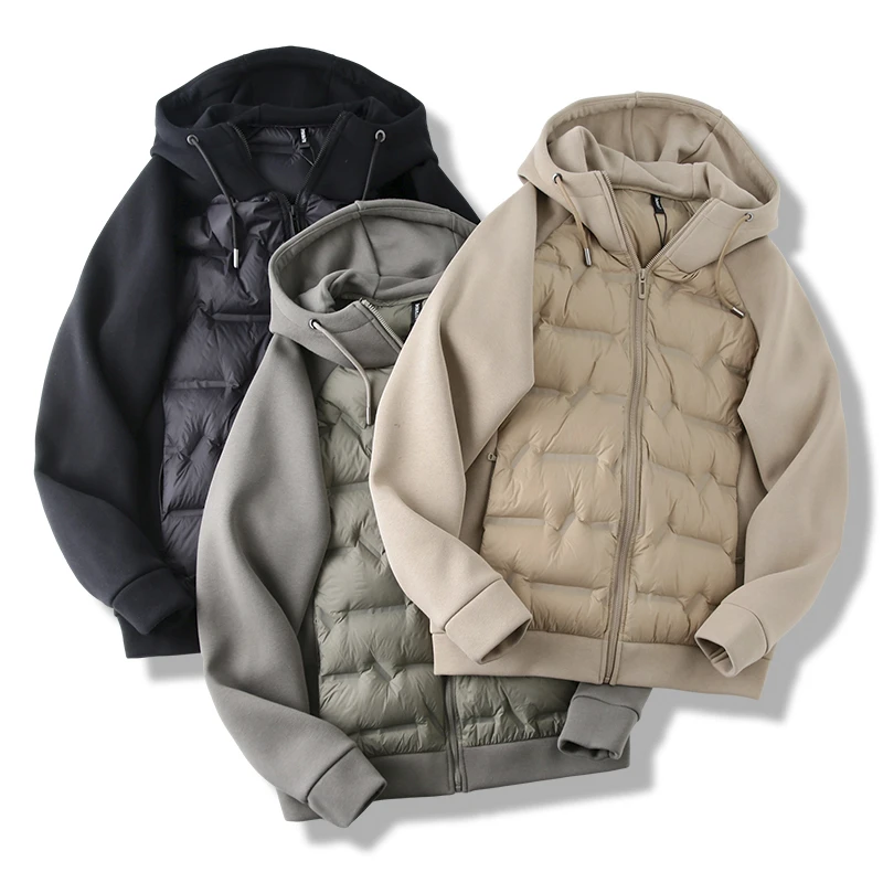 【90+系列】2025轻薄羽绒服弹力拼接轻薄羽绒服男女同款运动男外套