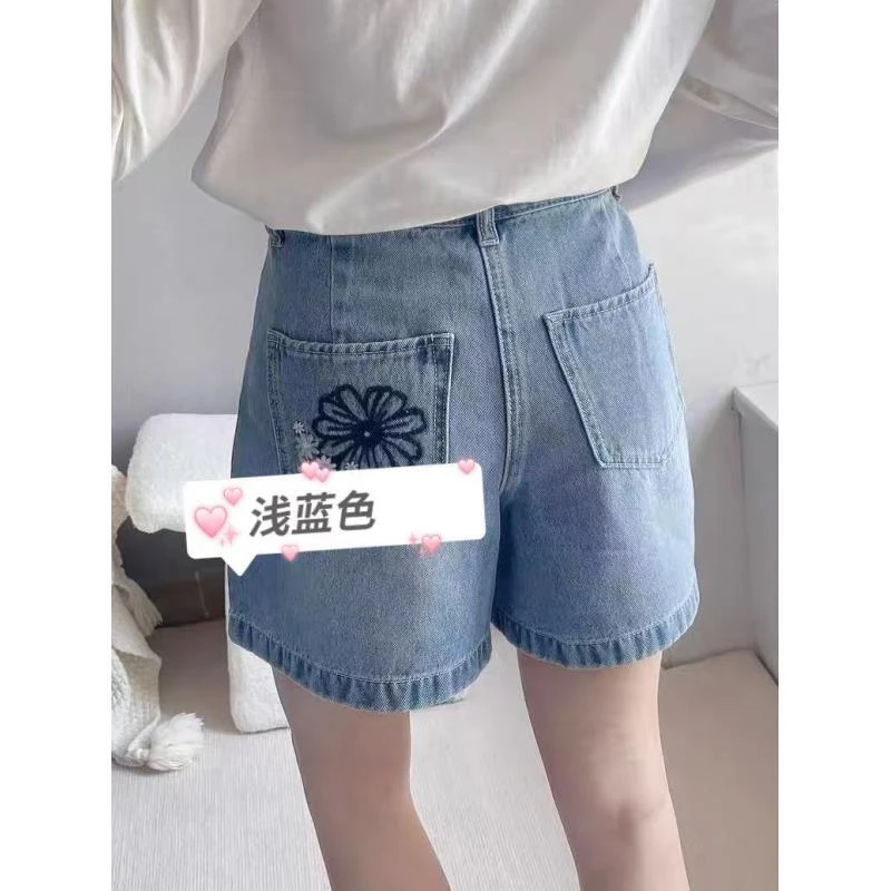 仙仙   减龄刺绣小熊百搭时尚休闲牛仔短裤IT52