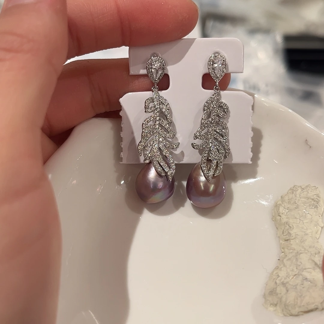 淡水珍珠耳饰合金