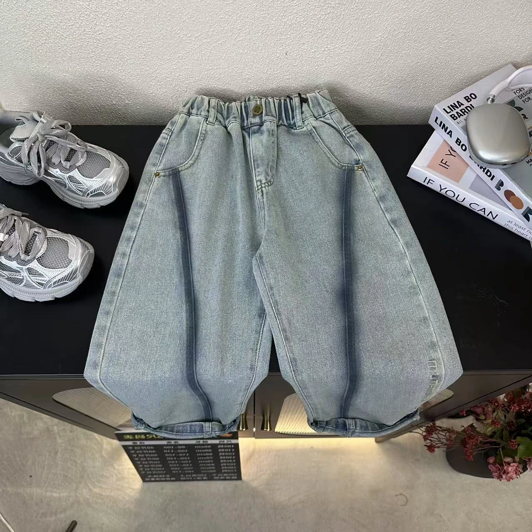 童装儿童春季裤子2025新款中大童宽松时尚百搭牛仔裤韩版帅气长裤