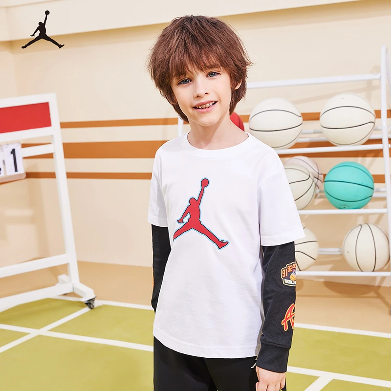 AIR JORDAN春秋休闲运动童装假两件长袖儿童长袖C718