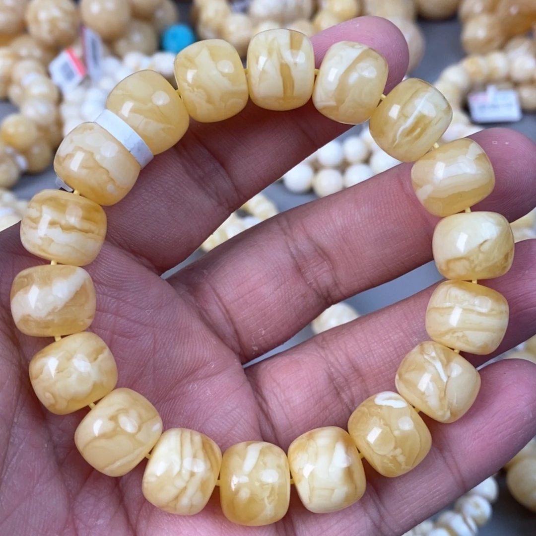 蜜蜡未镶嵌珠宝奇石14mm 28.8g 虎皮