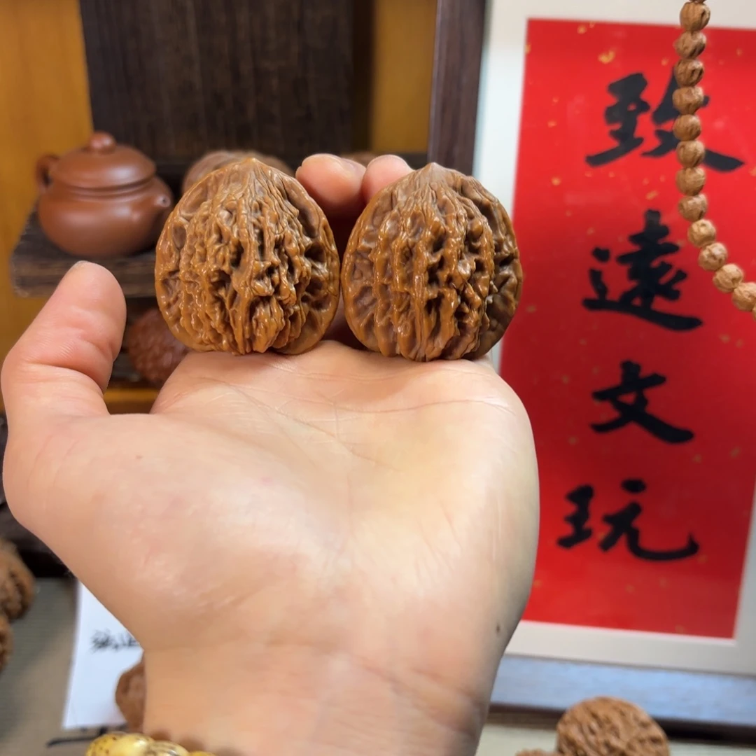 把件文玩核桃麦穗虎头核桃