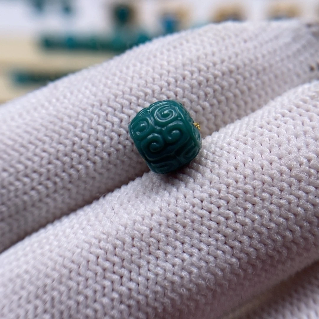 绿松石未镶嵌珠宝奇石回纹老型7.5mm