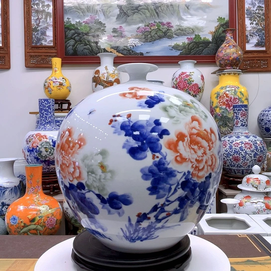 白泥花瓶确保手工手绘