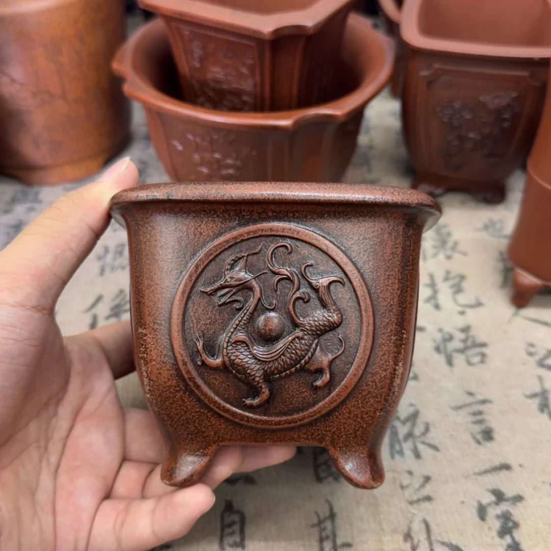 紫砂花盆9.5x8内经紫砂花盆