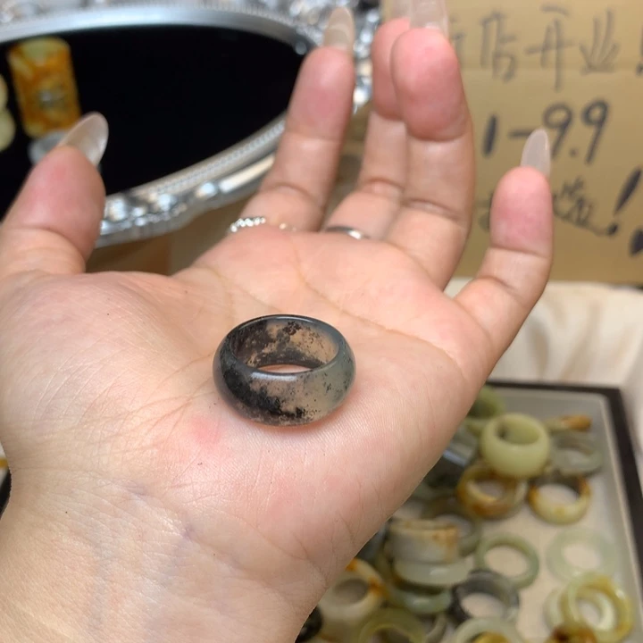 M***n合金蛇纹石玉戒指